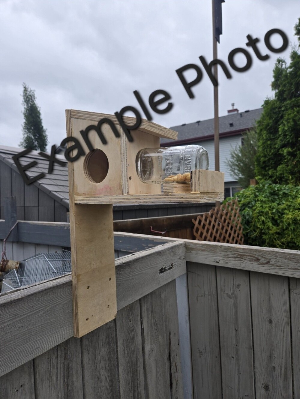 Handmade Wooden Squirrel Feeder with Removable Mason Jar - Picture 7 of 7